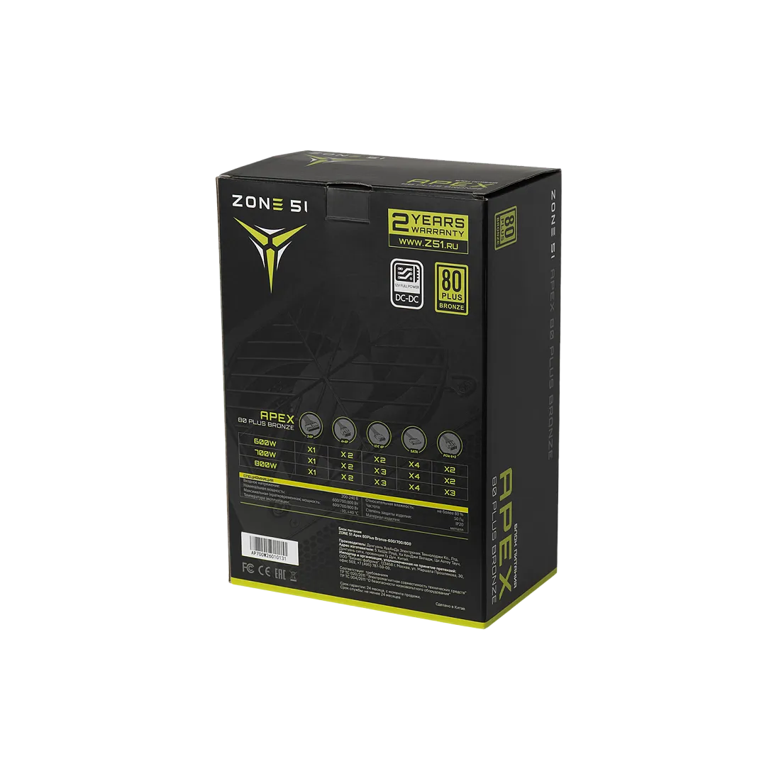 APEX 800W 80 PLUS BRONZE, фото